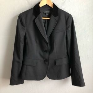 Talbots wool blend blazer velvet collar 6 black.